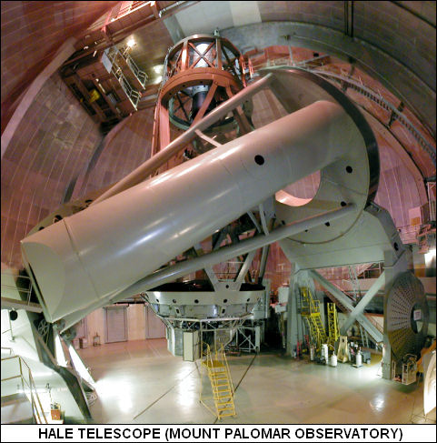 Halov teleskop na vrchu Mount Palomar - priemer zrkadla je 508 cm .